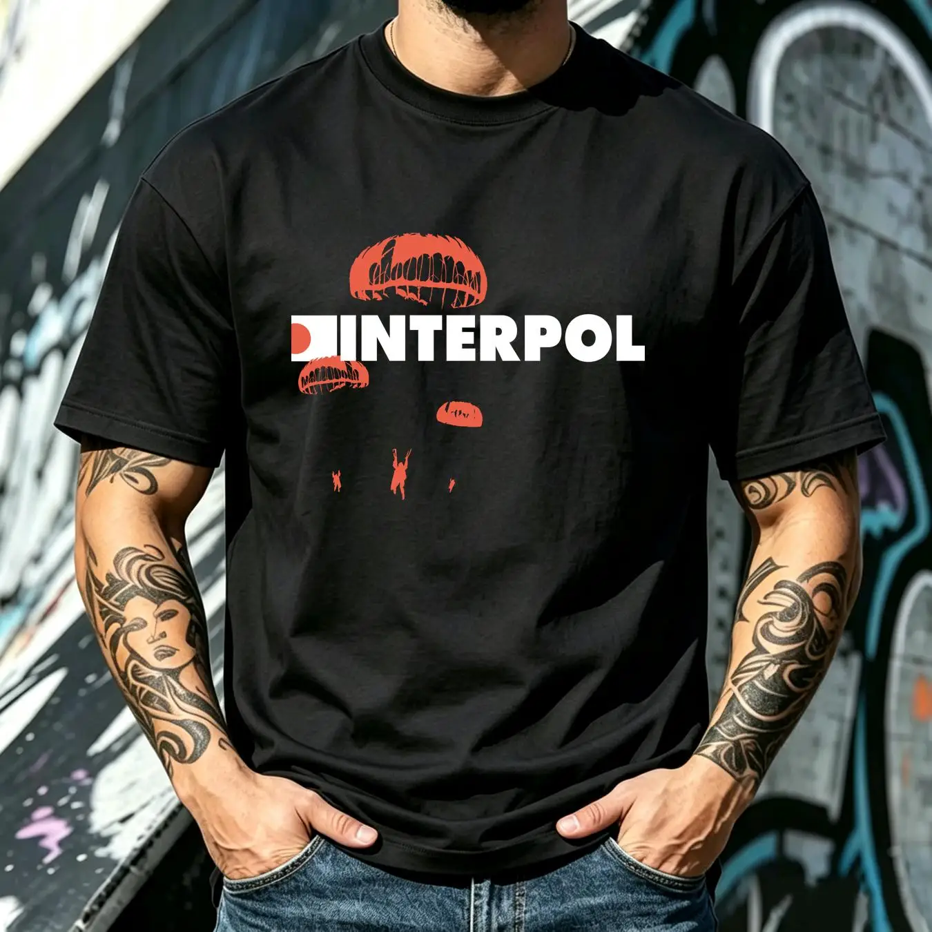washed T Shirt Interpol band r - Streetwear Brand Vintage 评论和价格